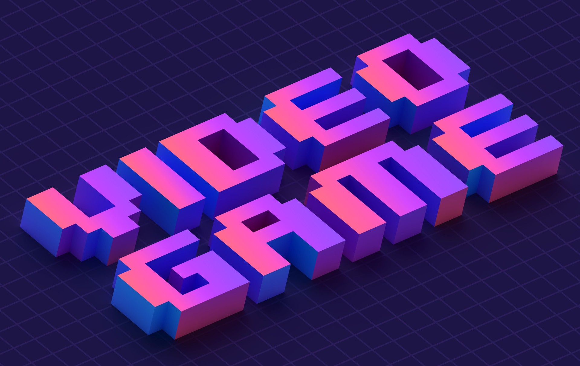 Retro Video Game 3D Pixel Digital Background